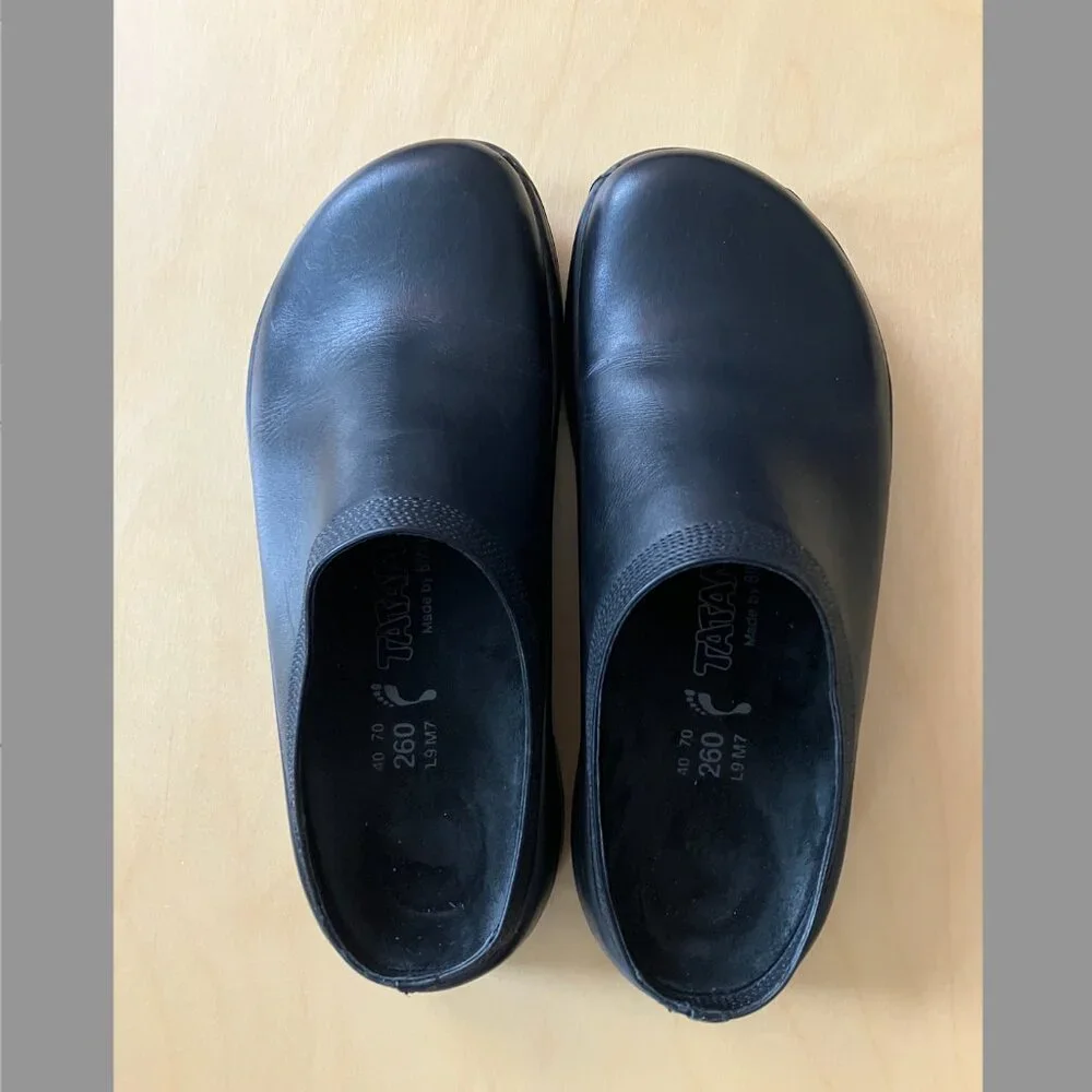 Birkenstock Tatami Black Leather Clog Mule VTG - Picture 1 of 3